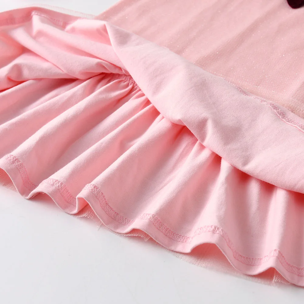 DXTON Vestido de princesa con lazo para niña – manga larga otoño - imagen 5