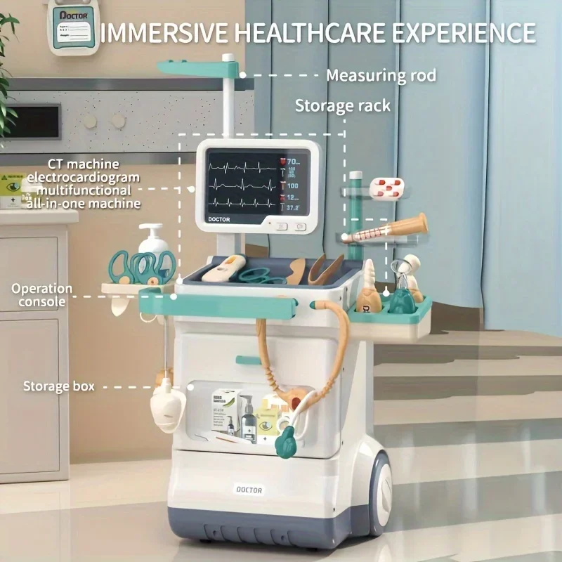 Kit médico infantil con estetoscopio – Juego de simulación para niños - imagen 4