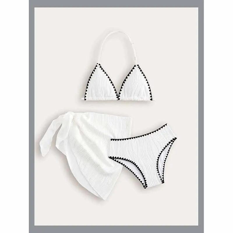 Bikini de niña con top estampado y braguita lisa - imagen 3