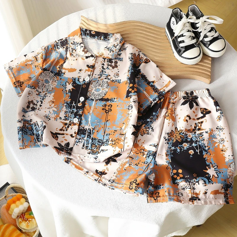 Conjunto de verano para niño con camiseta holgada y pantalón corto - imagen 4