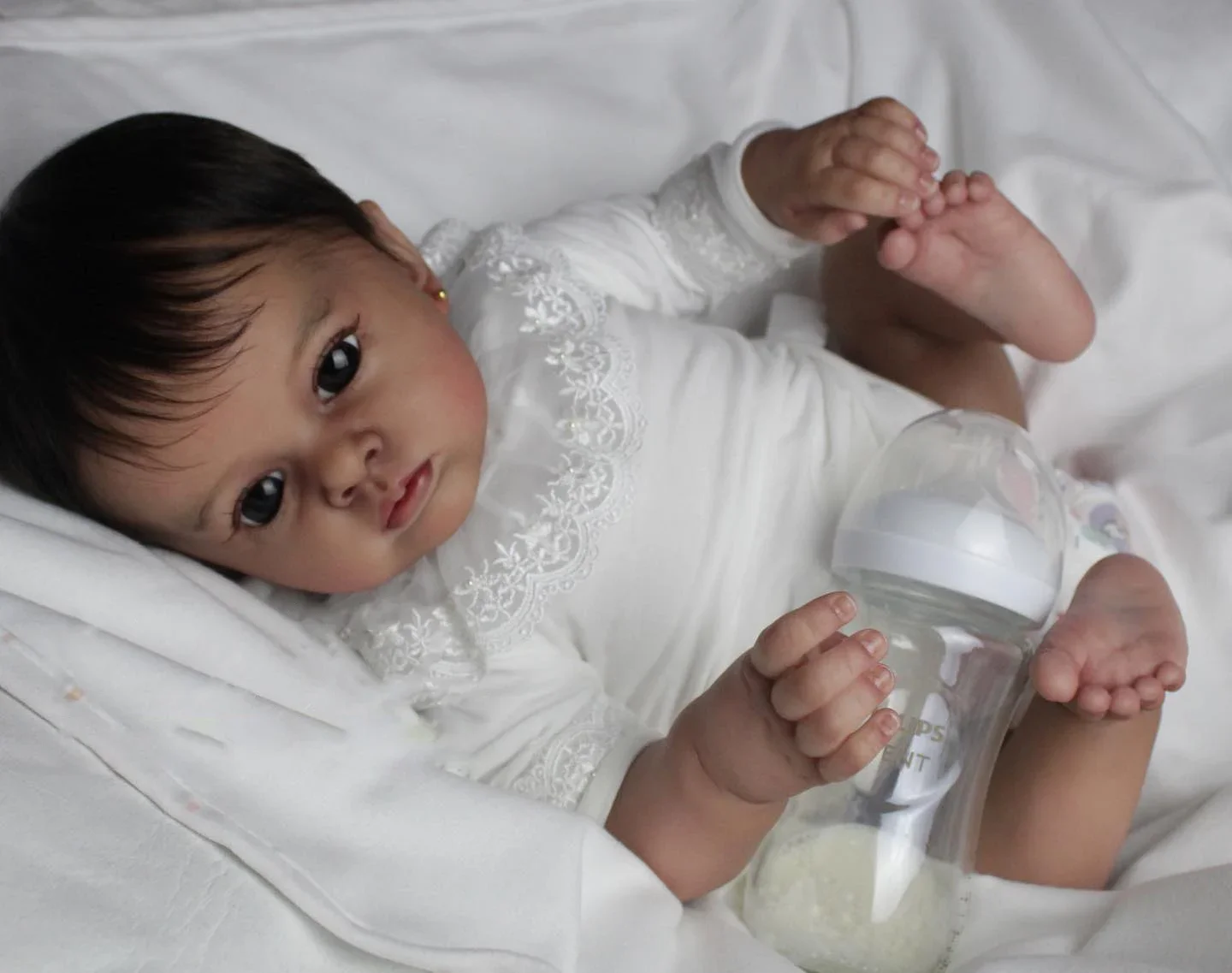Muñeca reborn Bebe Tutti pintada a mano para niña pequeña realista - imagen 4