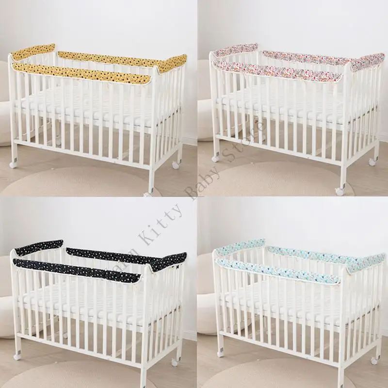 Parachoques acolchados de algodón suave para cuna – Protectores - imagen 4
