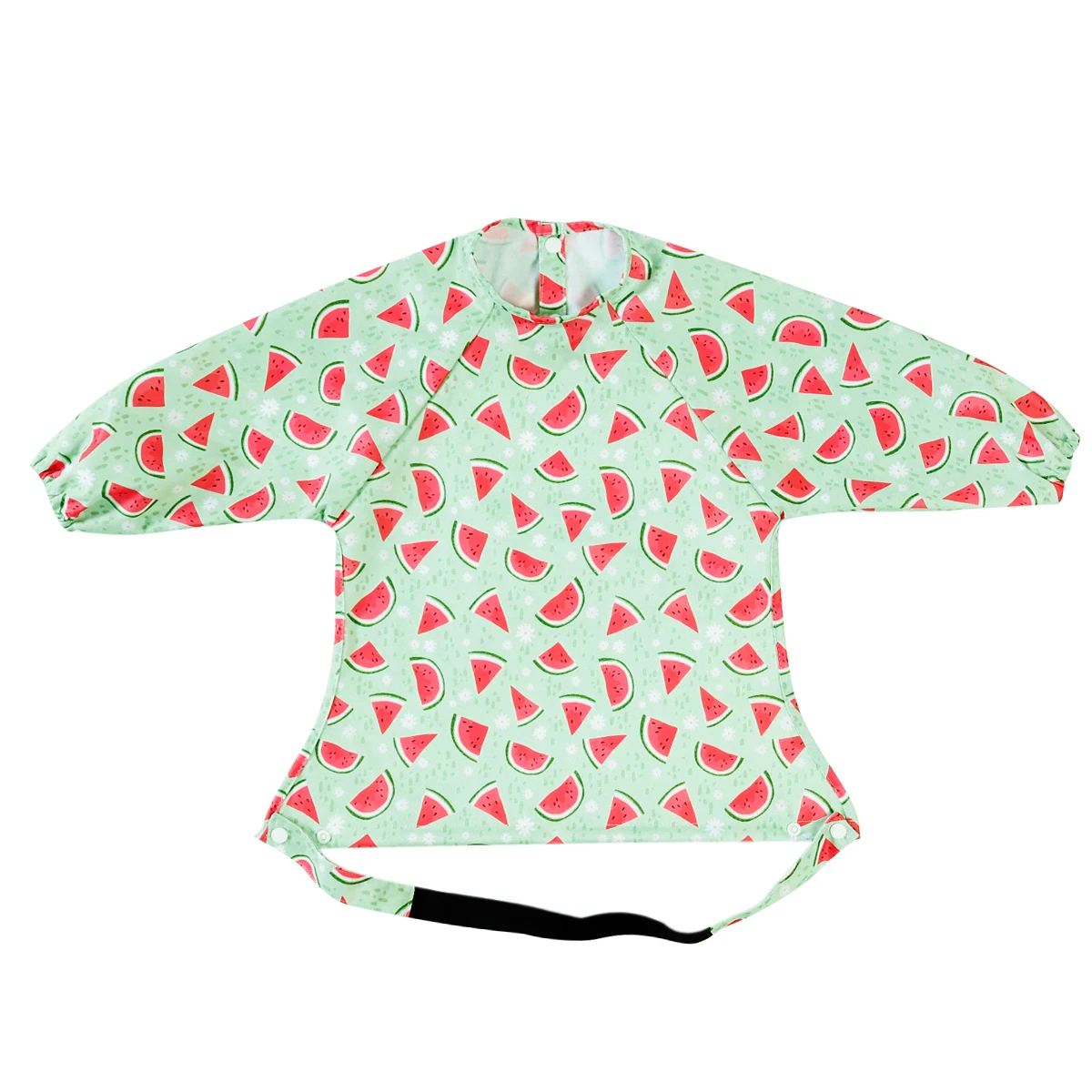 Babero HappyFlute impermeable manga larga en uso