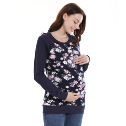 Sudadera de lactancia manga larga floral para otoño e invierno