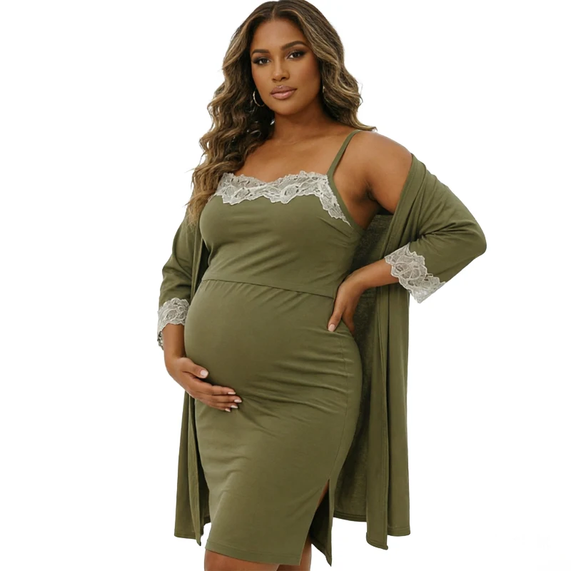 Pijama posparto conalmohadillas pecho camisola maternity - imagen 2
