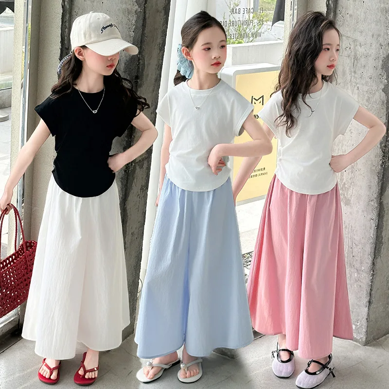 Conjunto de niña verano: camiseta manga corta y pantalón holgado - imagen 3