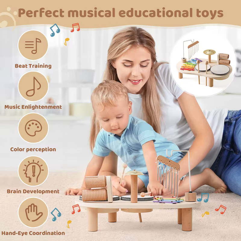 Set de instrumentos musicales de madera