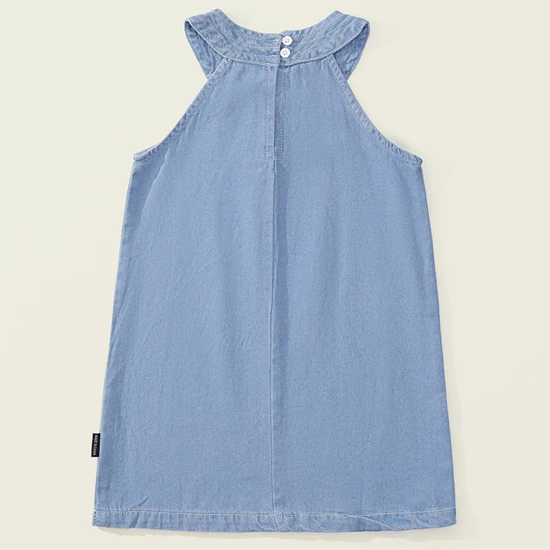 Vestido vaquero sin mangas para bebés – estilo coreano boutique - imagen 2