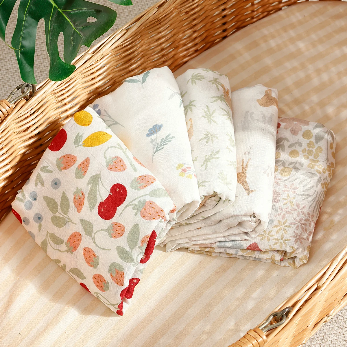 Elinfant Manta envolvente muselina bambú y algodón para bebé - imagen 5