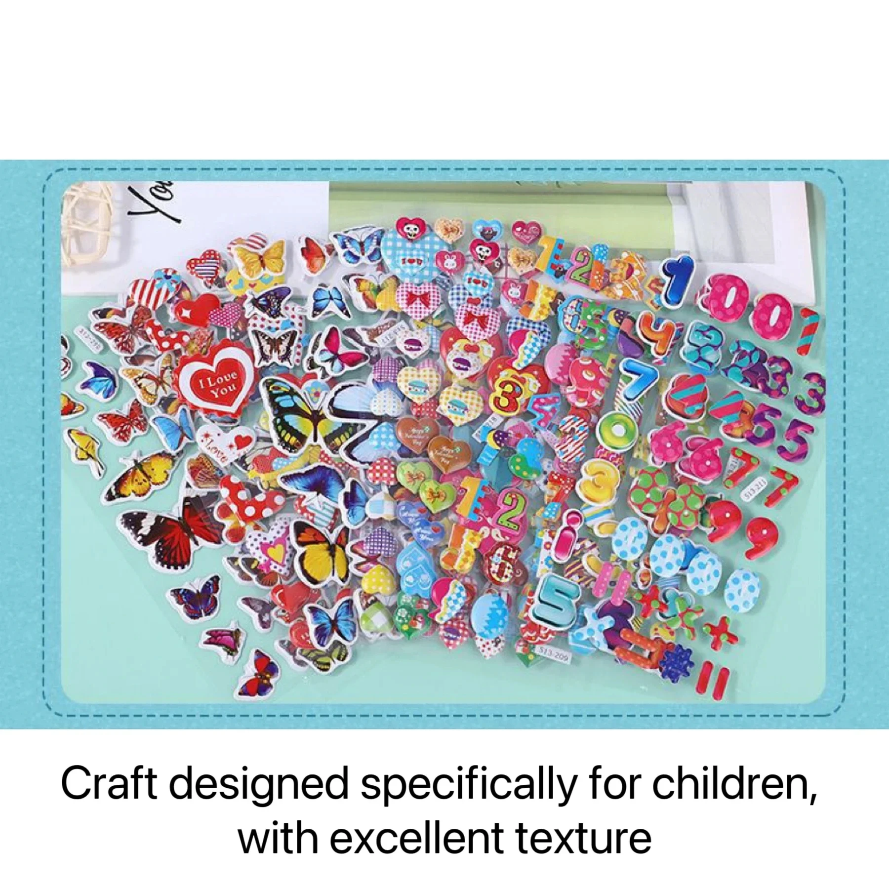 Diseños variados de pegatinas hinchadas para manualidades infantiles