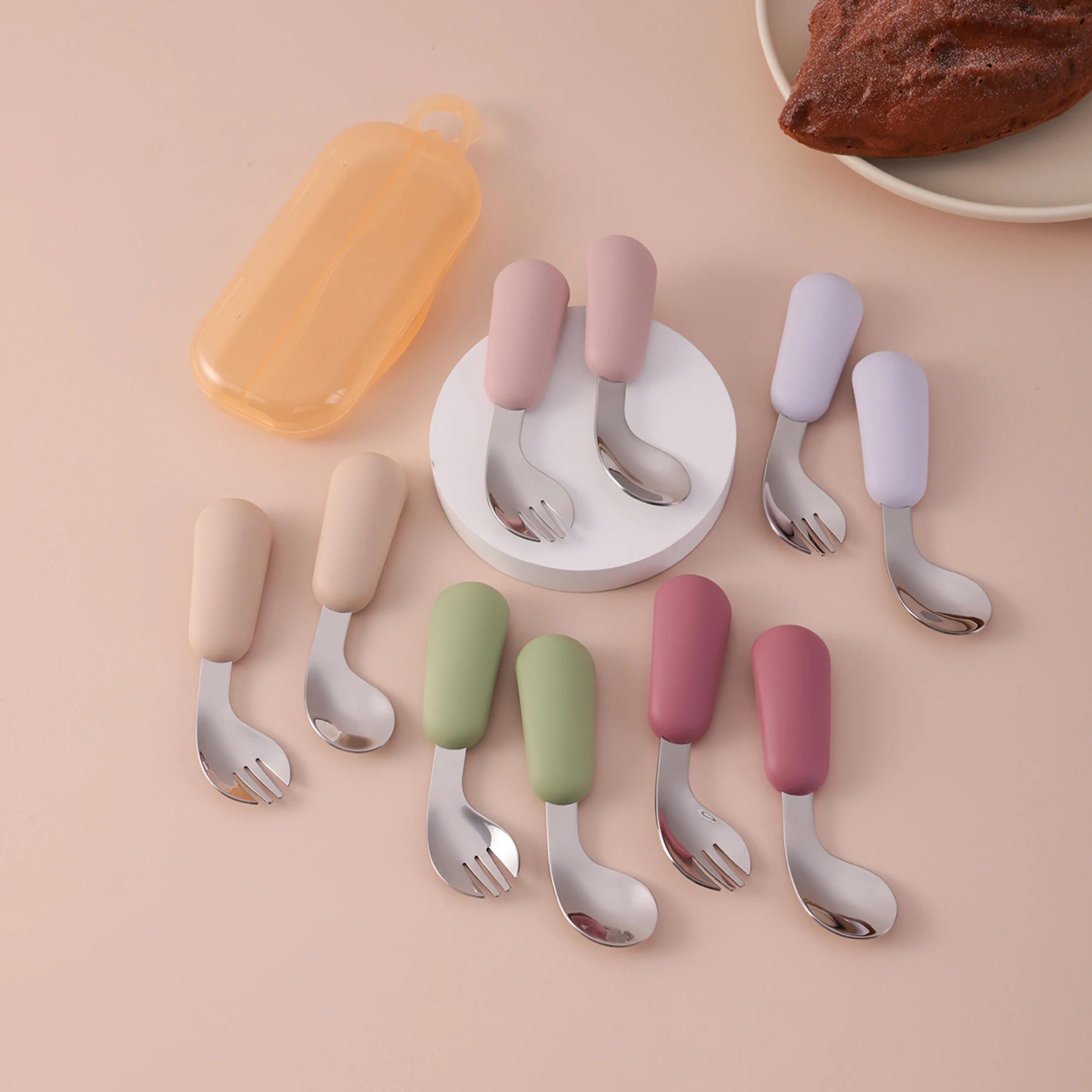 Conjunto alimentación bebé autonomía silicona acero inoxidable sin BPA - imagen 5