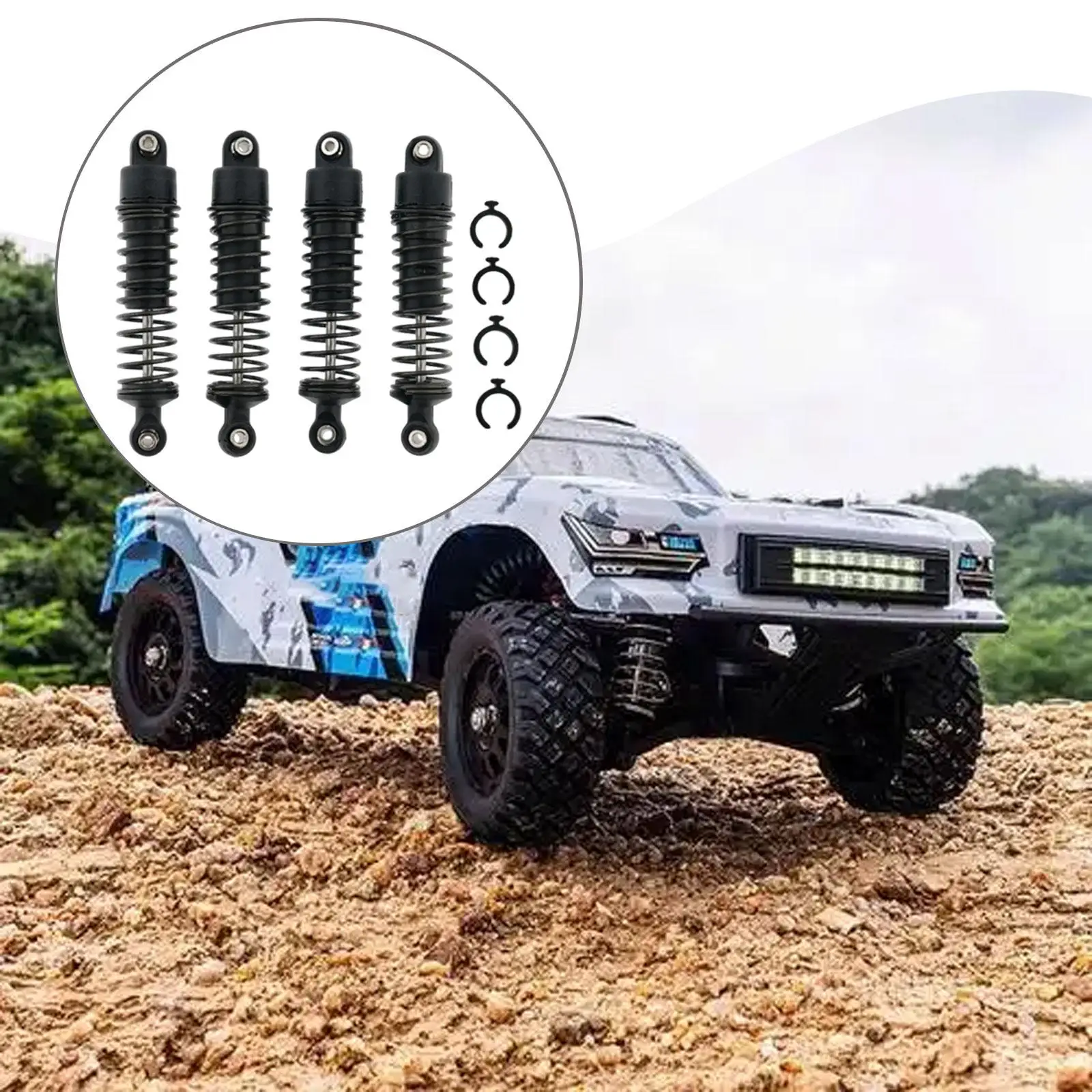 Amortiguador metálico RC 1/12 vista lateral