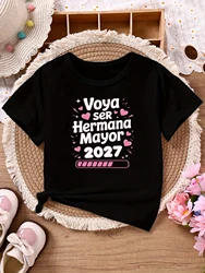 Camiseta de gran hermana para anuncio de embarazo con corazones