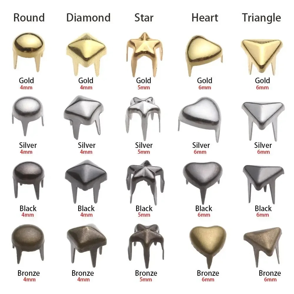 Hebillas de metal para zapatos de muñeca – mini estrella y corazón - imagen 4