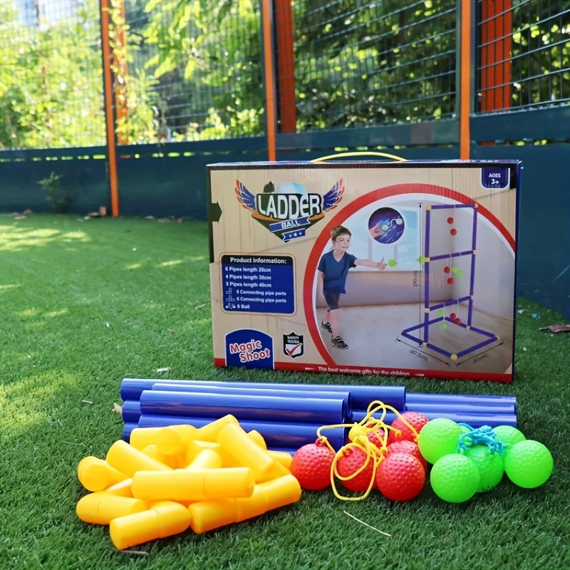 Juego de lanzamiento de bolas en escalera para niños – Ideal para jardín y terraza - imagen 2