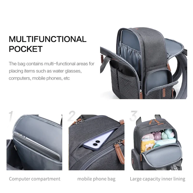 Bolso de maternidad ligero con bordado y gran capacidad - imagen 4