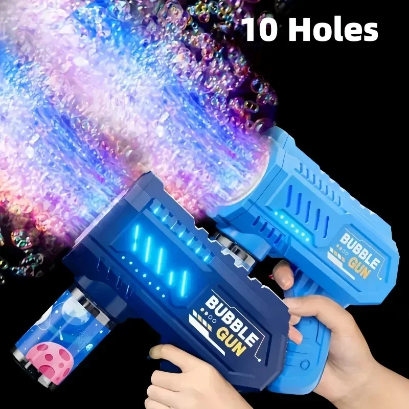 Pistola de burbujas eléctrica con diseño de cohete