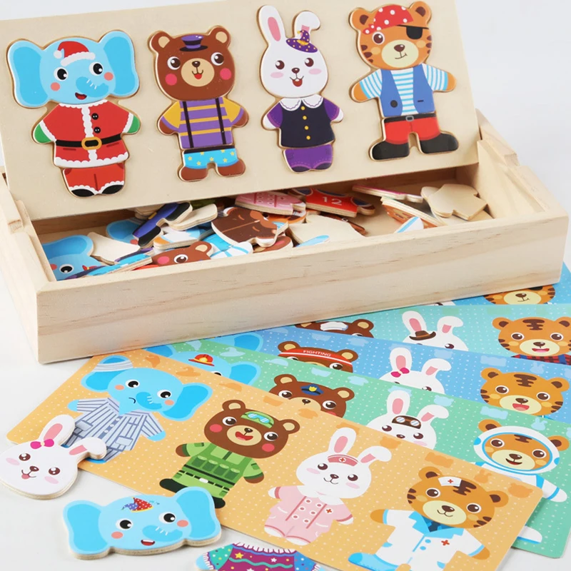 Juego educativo madera – Puzzle vestir para niños - imagen 5