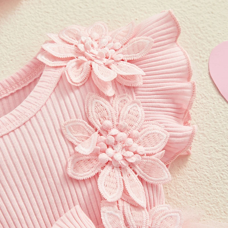 Pelele para niña recién nacida – Vestido de encaje con volantes y diadema - imagen 5