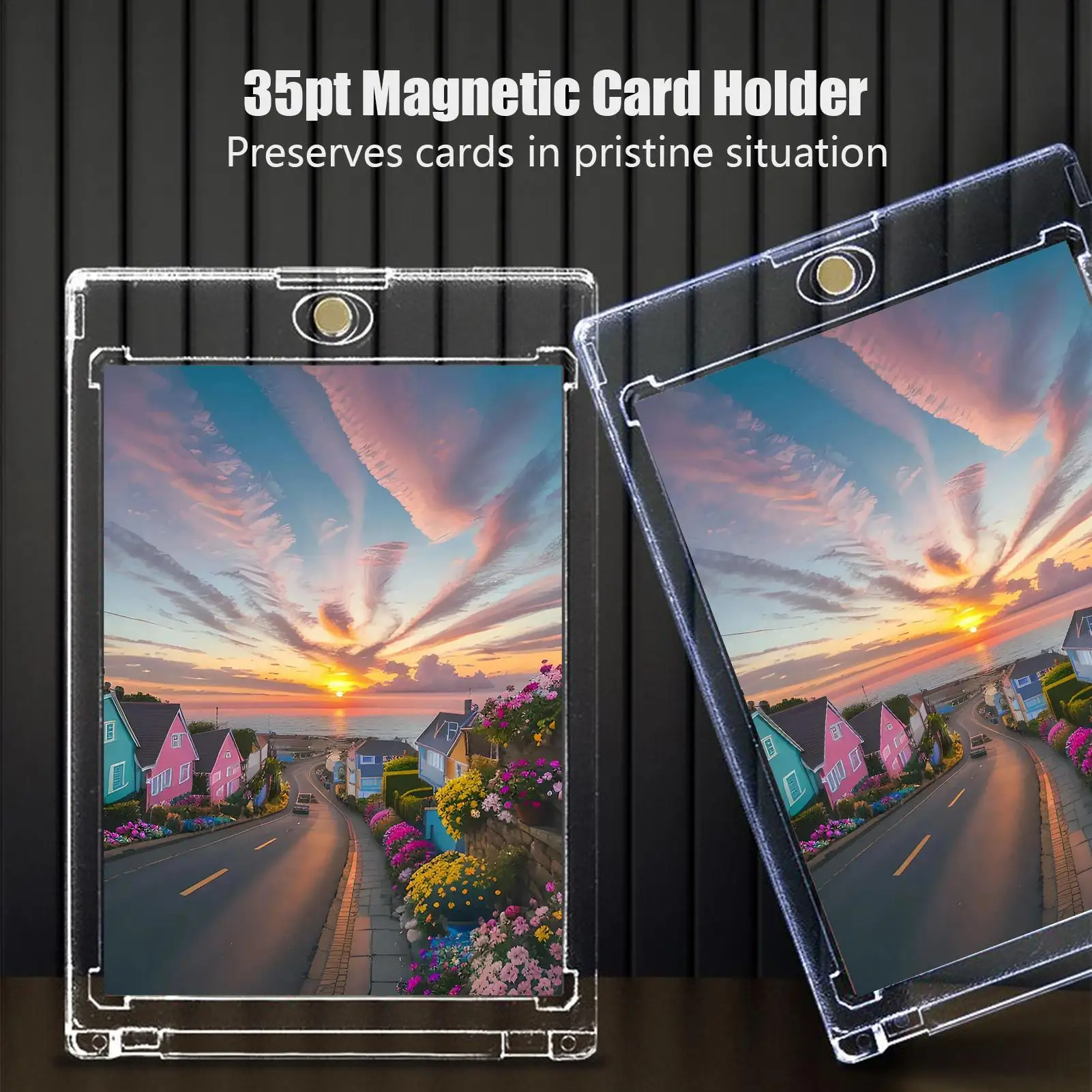 Funda magnética transparente vista frontal