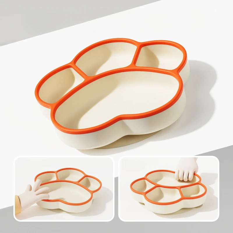 Plato de comedor de silicona con succión para bebé – dibujos animados - imagen 2