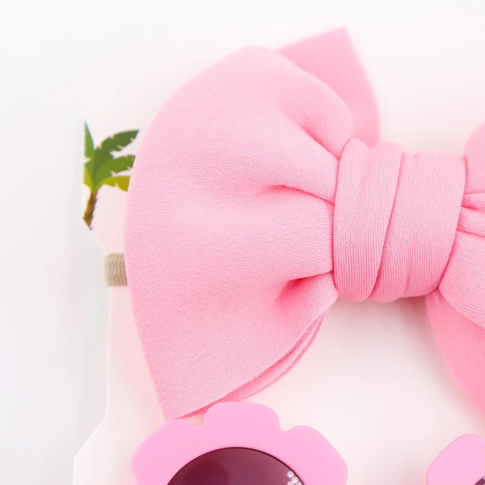 Diademas con gafas de sol UV400 para bebé – Lazo floral mate - imagen 4