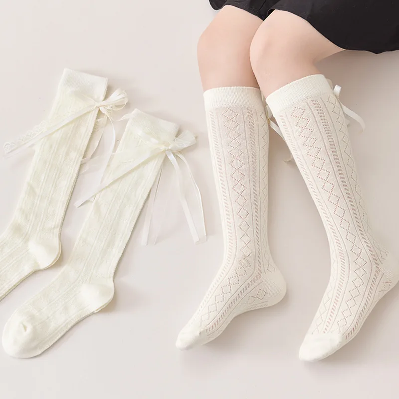 Calcetines altos con lazo Lolita JK de malla transpirable niño y niña - imagen 3