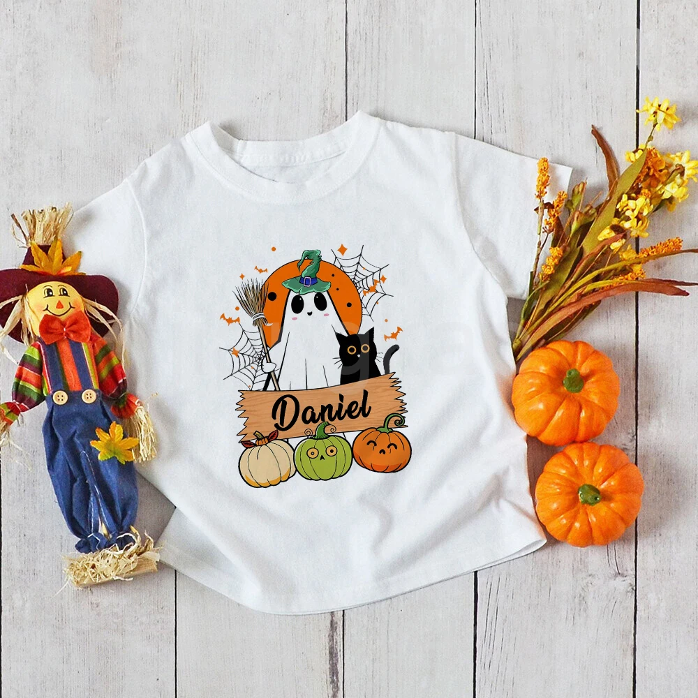 Camisa personalizada con nombre para niños - fantasma Halloween - imagen 5