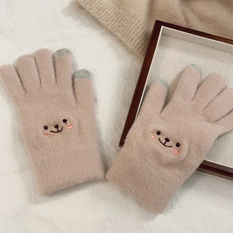 Guantes táctiles de felpa infantil – Diseño divertido para invierno - imagen 2