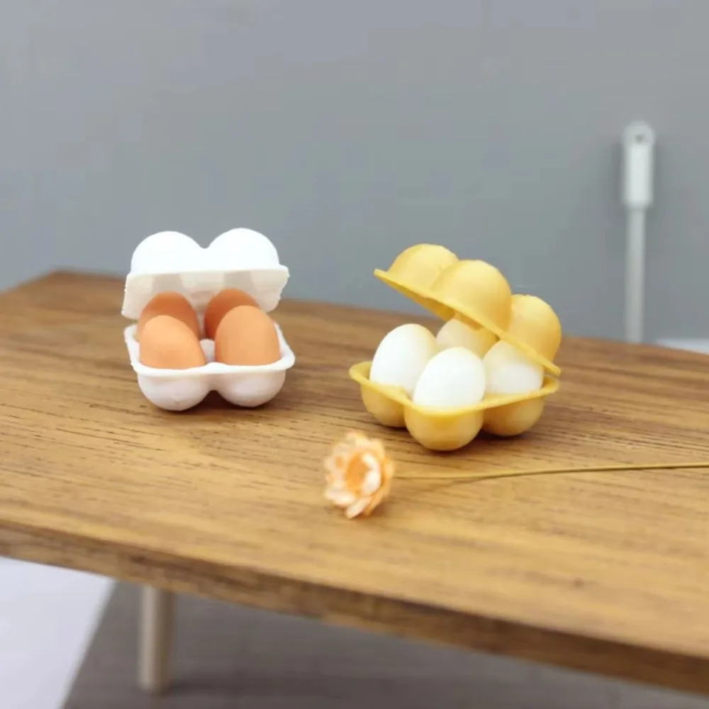 Bandeja con huevos simulada para casa de muñecas – Accesorio miniatura - imagen 3