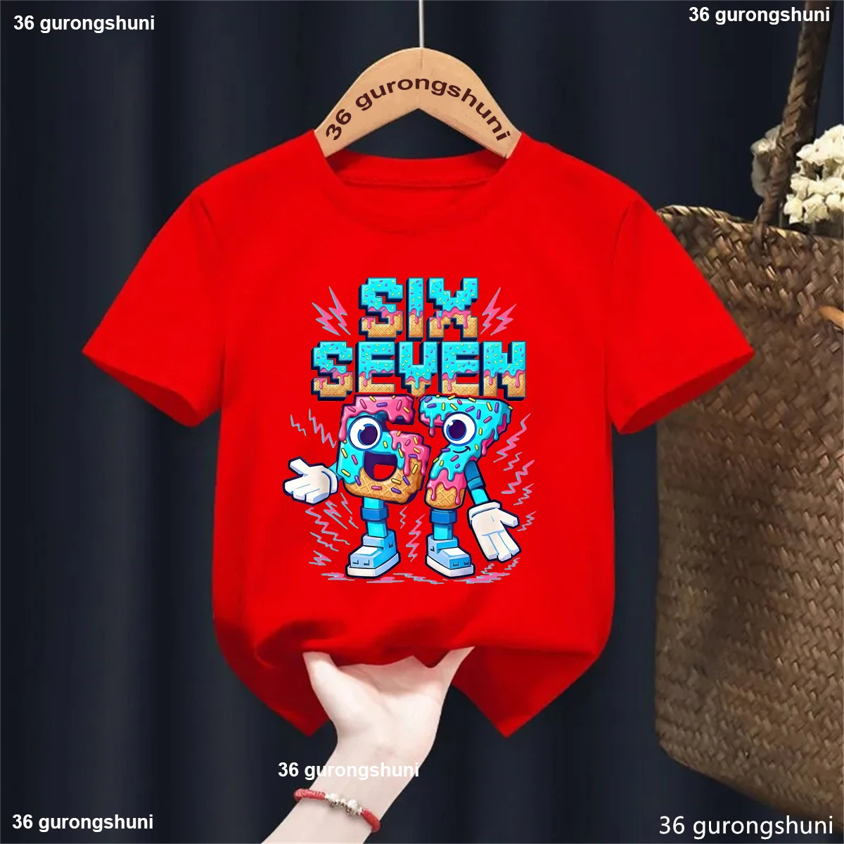 Camiseta italiana con helado brainrot Six Seven para niños - imagen 2