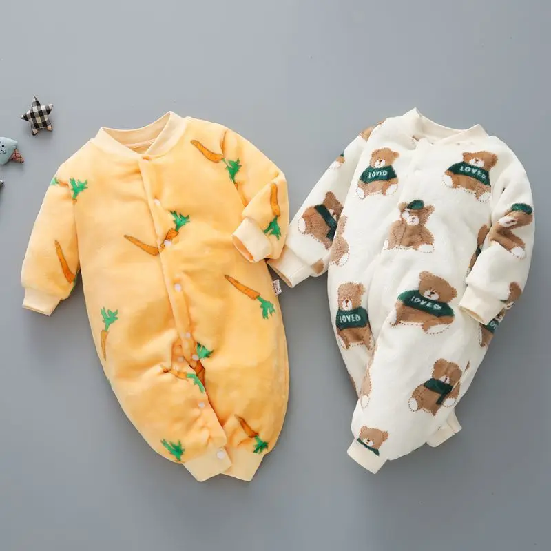 Pijama bebé de una pieza grueso para recién nacidos otoño-invierno - imagen 5