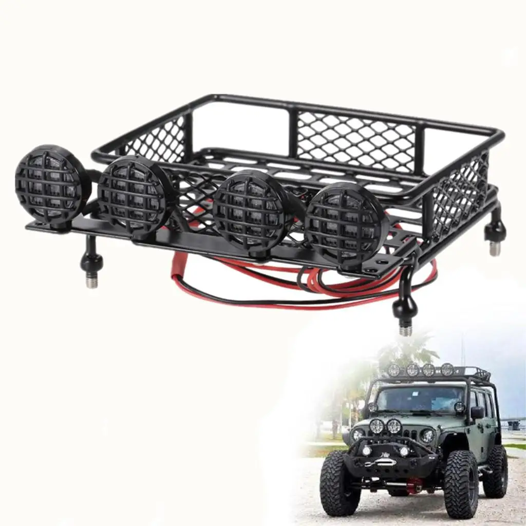Portaequipajes de techo para RC con barra LED de hierro