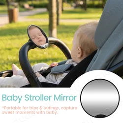 Espejo para carrito bebé irrompible con correa de sujeción