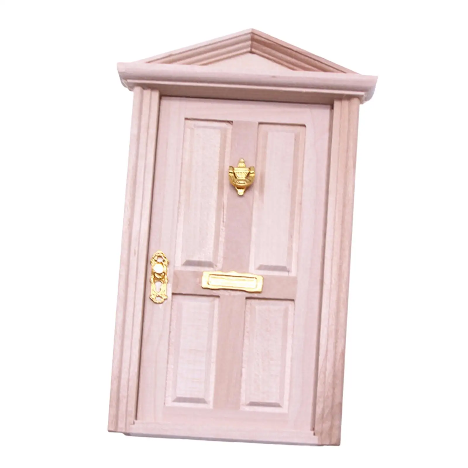 Puerta de madera para casa de muñecas, miniatura del dormitorio - imagen 4