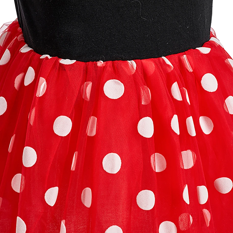 Vestido veraniego con lunares para niñas y diadema orejas ratón - imagen 4