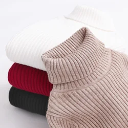 Jersey de lana de punto grueso con cuello alto para invierno