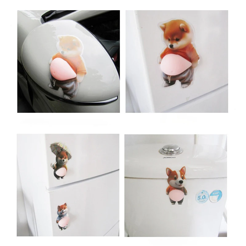 Cachorro de peluche con barriga grande y detalles de costura