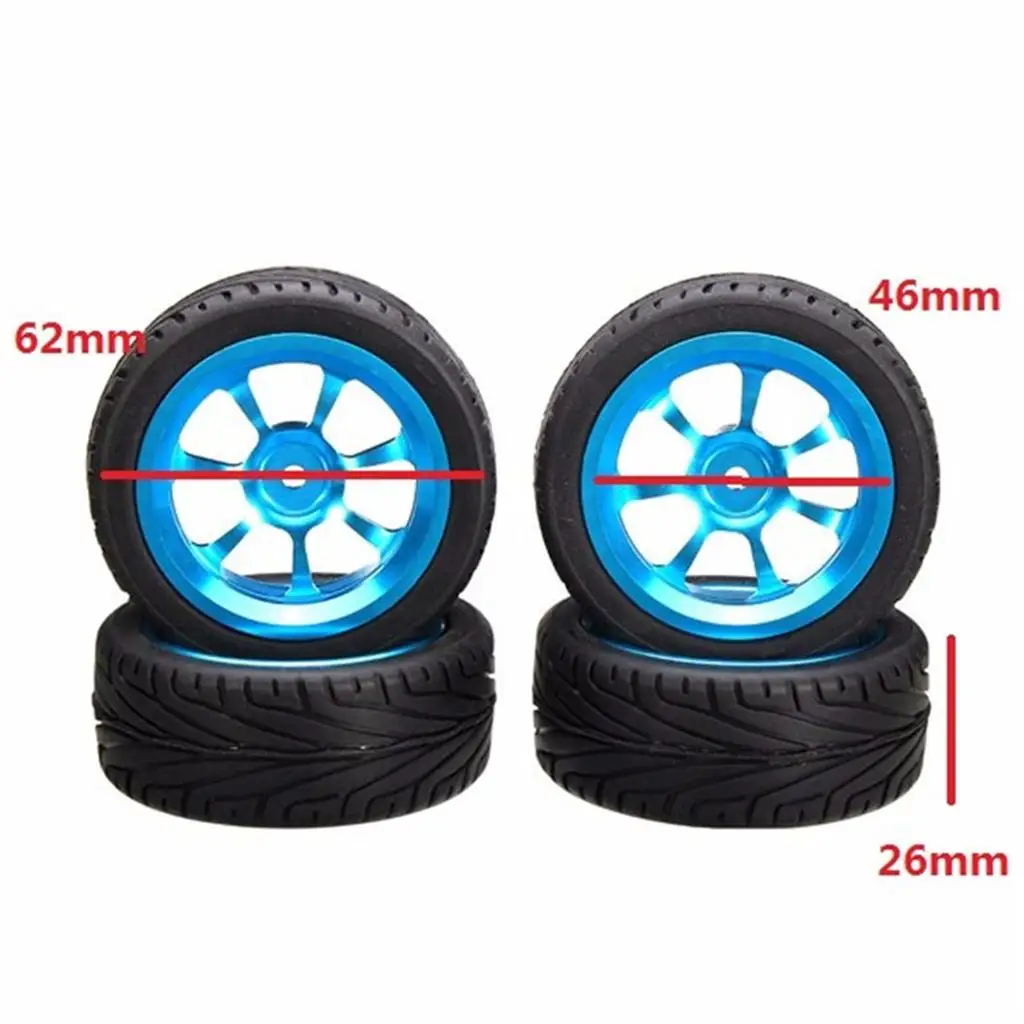 Neumáticos para coche RC de goma con llantas de metal Wltoys