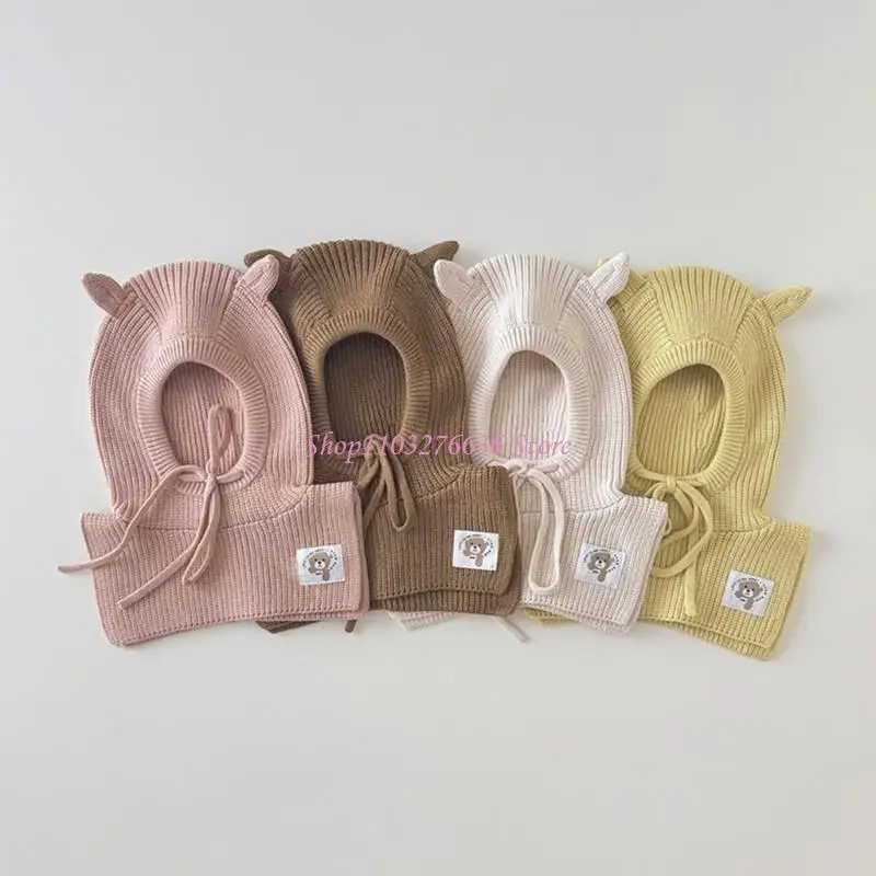 Gorro con orejeras ajustables de punto cálido y cuello tostador - imagen 5