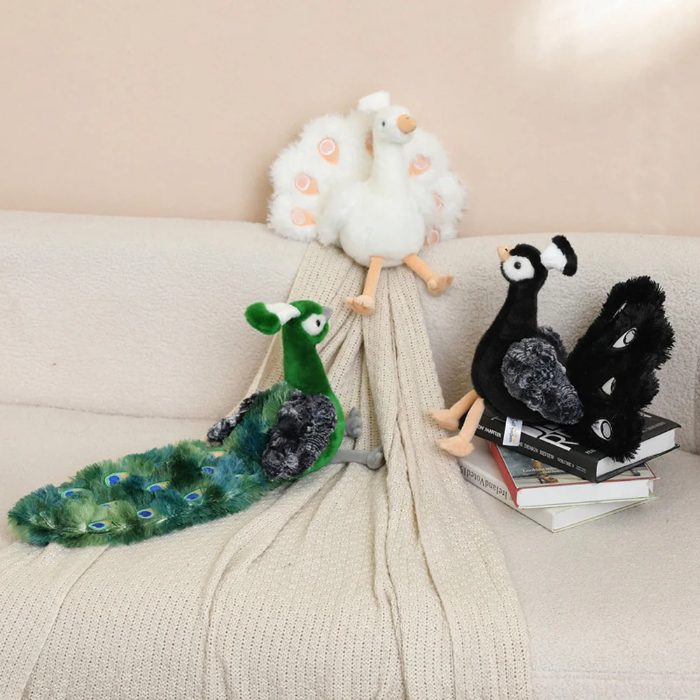 Peluche de pavo real con pelaje realista, regalo para el hogar - imagen 4