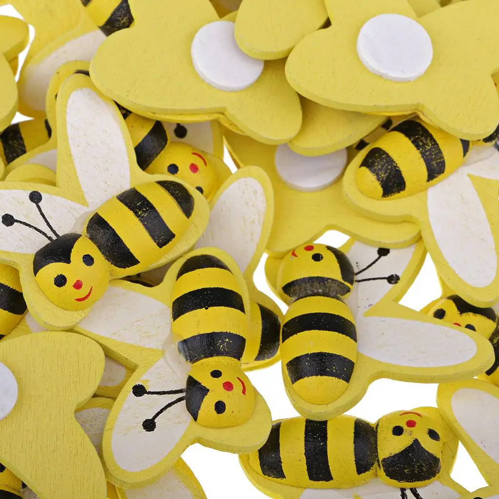 Adorno de madera con forma abeja para casa muñecas - imagen 2
