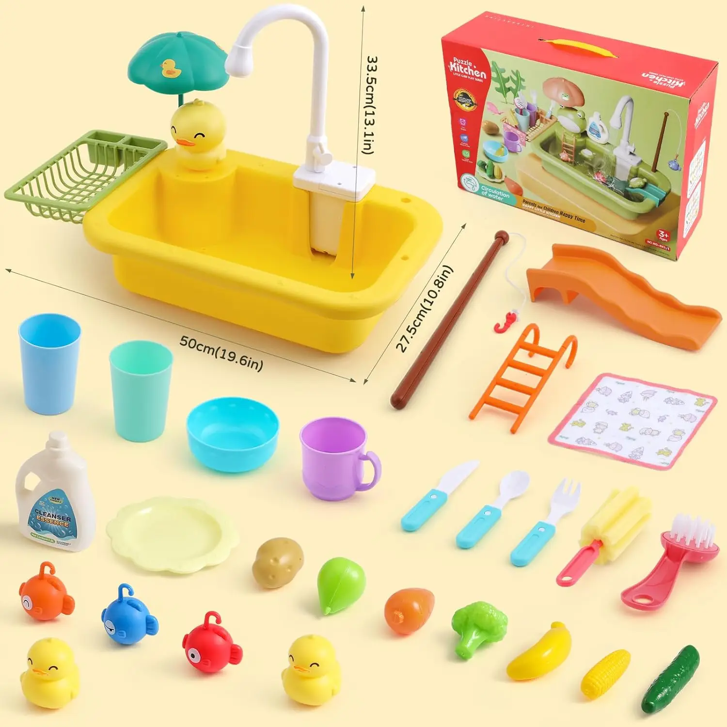 Lavavajillas infantil eléctrico con grifo de agua y juego de rol - imagen 5