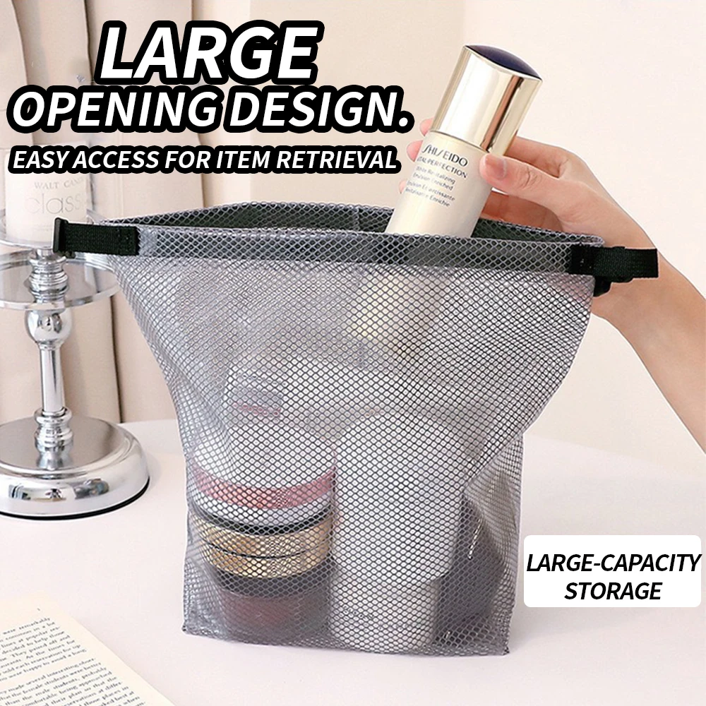 Bolsa de aseo impermeable de malla transparente