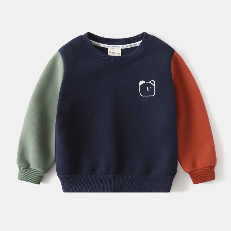 Sudadera acolchada térmica de invierno para niños, manga larga