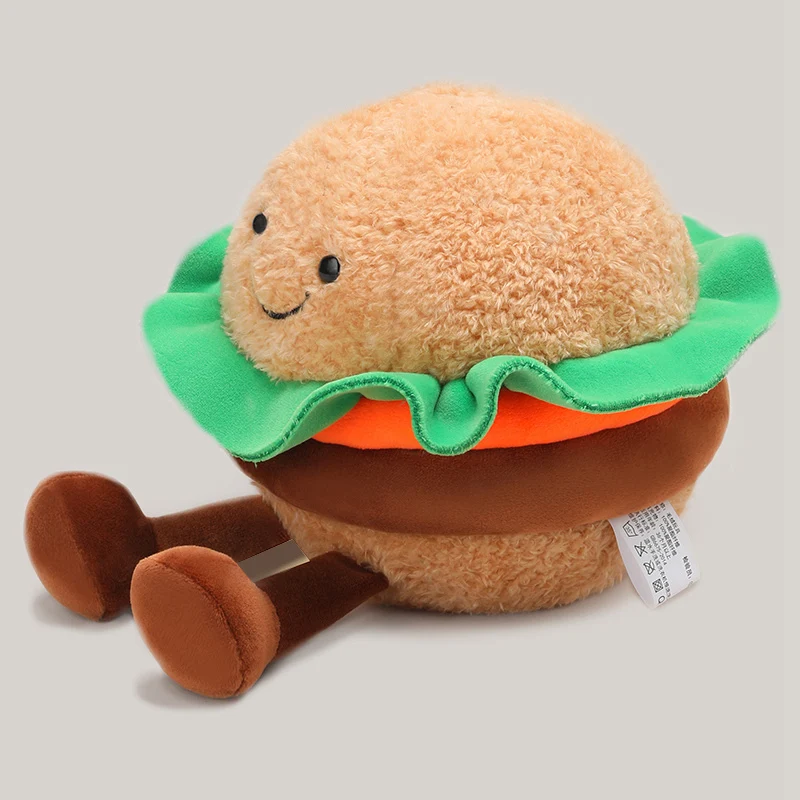Cojín peluche infantil con forma de hamburguesa y huevo tierno - imagen 4