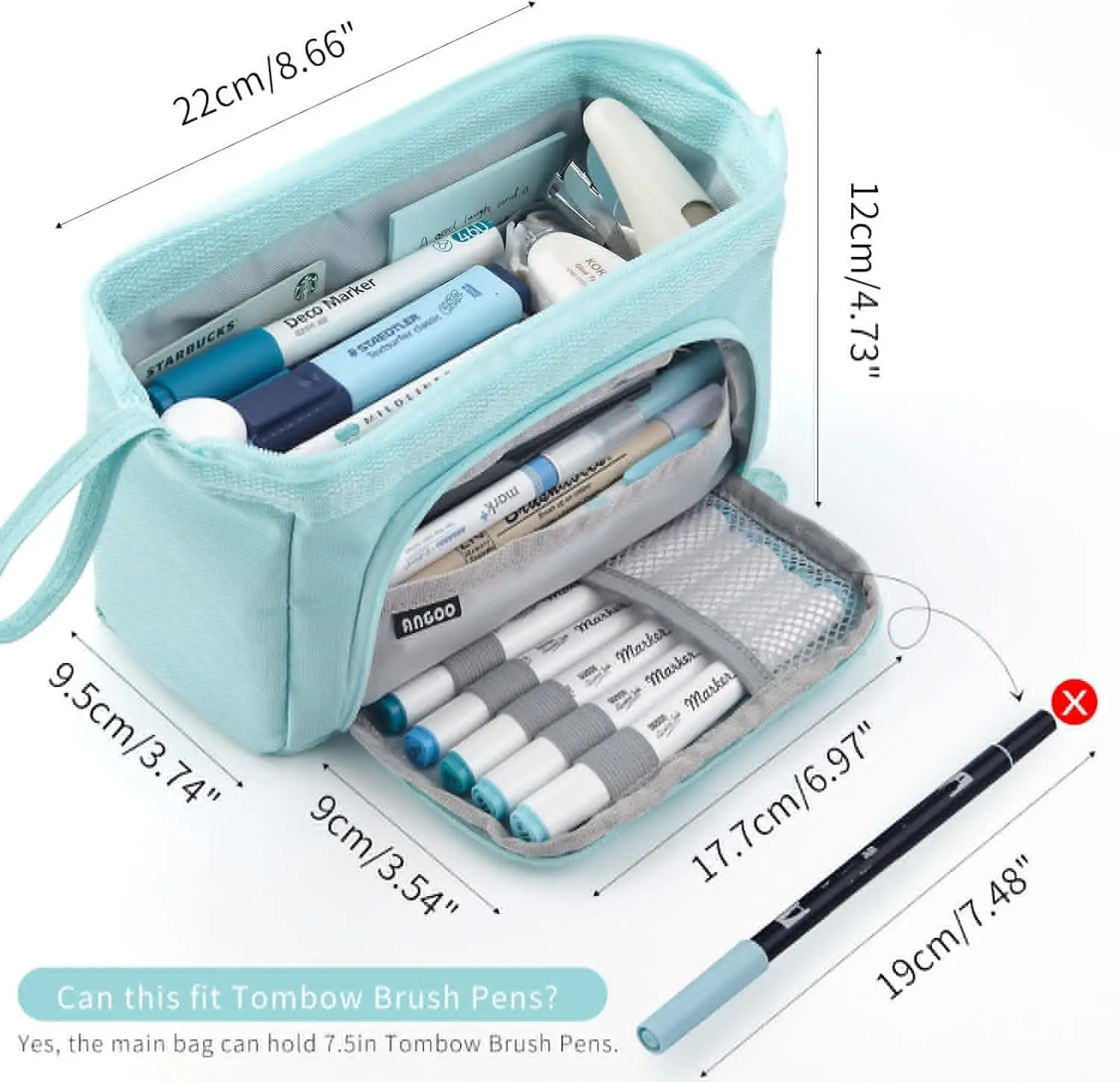Estuche escolar infantil de tela con compartimentos – Grande - imagen 5