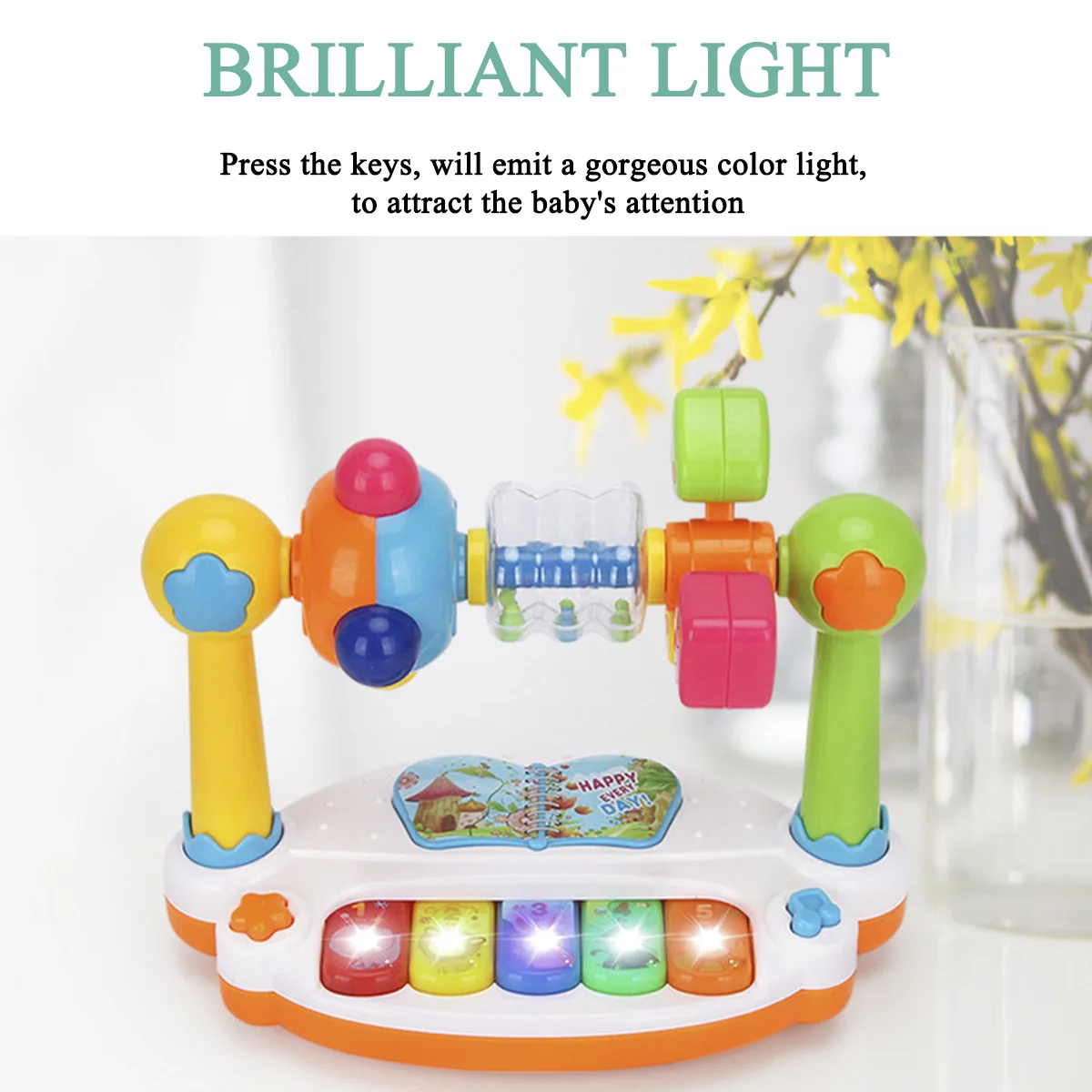 Piano musical giratorio para bebés con sonido suave educativo - imagen 4