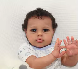 NPK Ellie kit de muñeca reborn pintada con pelo rizado negro