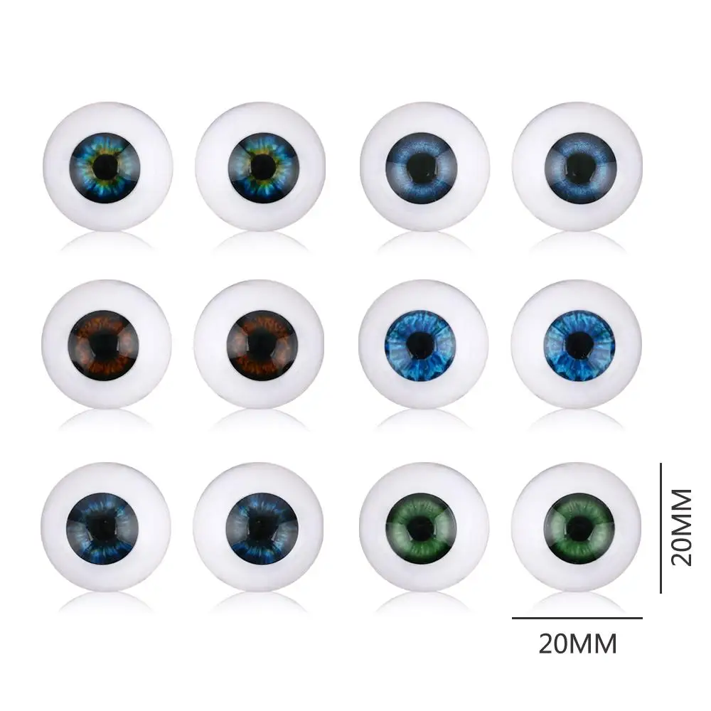Ojos de peluche realistas para coser - Semicirculares espalda hueca - imagen 4